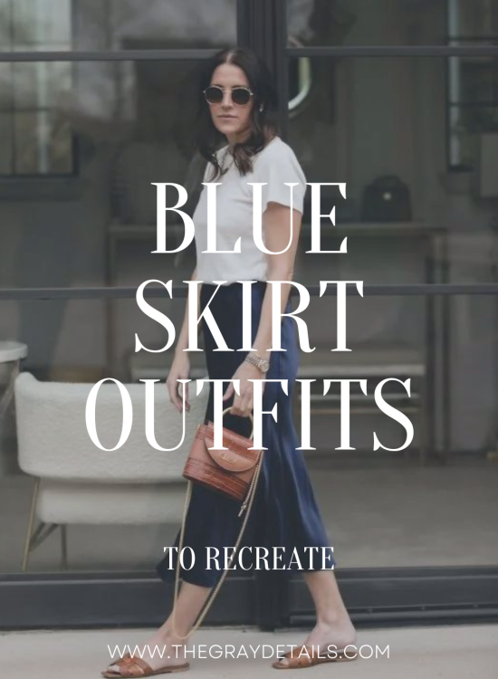 Blue Slip Skirt Outfits