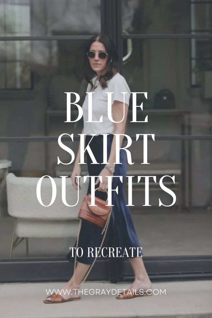 Blue Slip Skirt Outfits