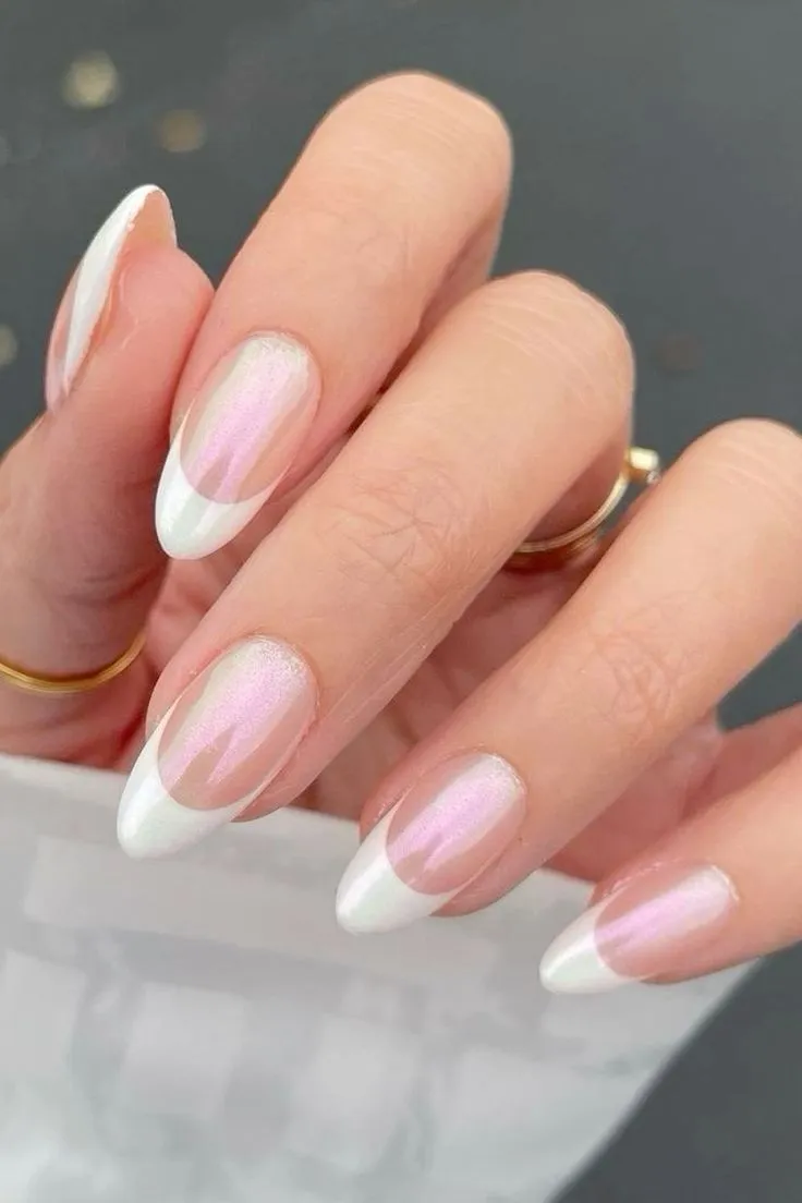 french tip chrome nails