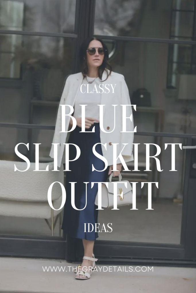 Classy Blue Slip Skirt Outfits