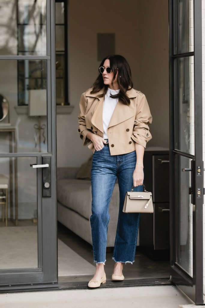 Cropped Trench Coat Outfit | mom outfits