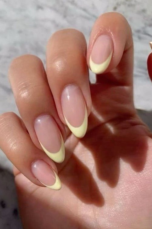 light yellow Easter Nails