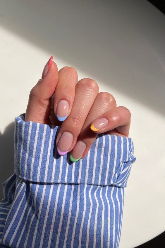 french tip Easter Nails