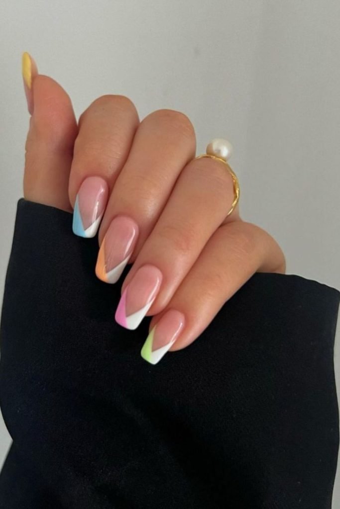 french tip Easter Nails