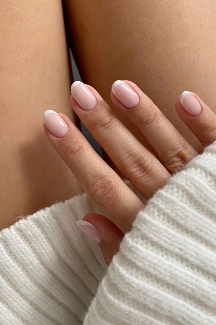 simple french tip nails