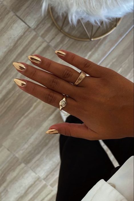 Gold Chrome Nail ideas