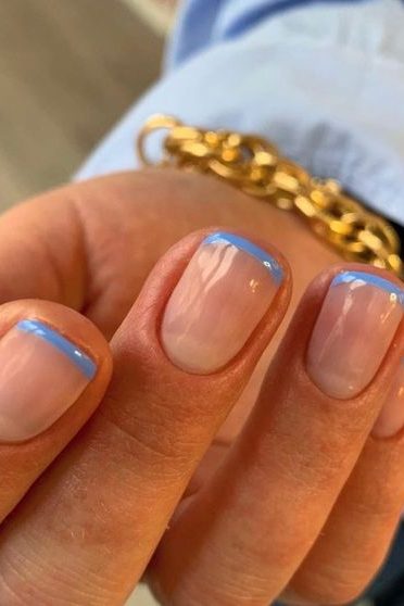 Best Summer Nail Color - Sky Blue Nails french tips on nails 