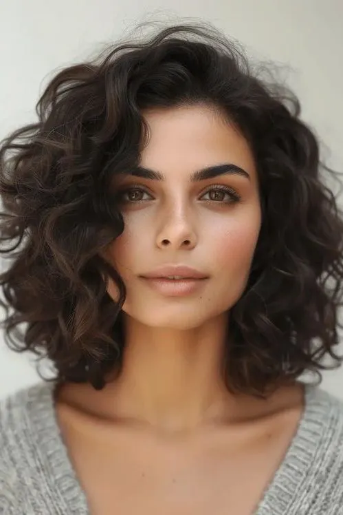 Curly Shoulder Length Cut