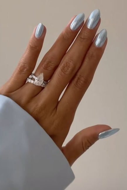 baby blue glazed nail ideas