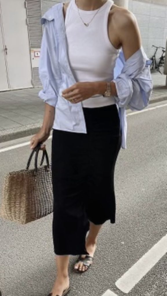 Black Slip Skirt Casual Weekend Outfits