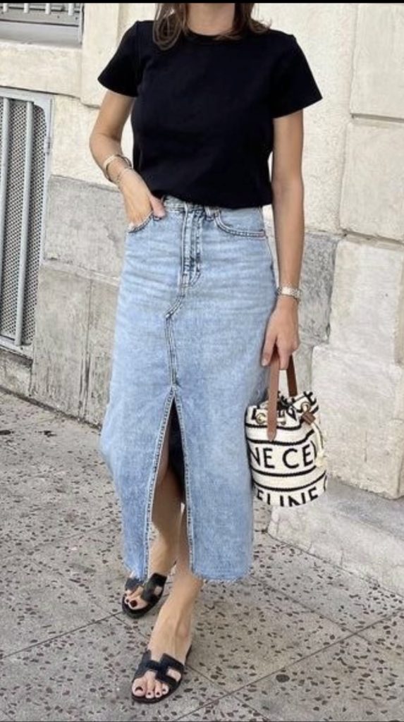 Denim Skirt Outfit