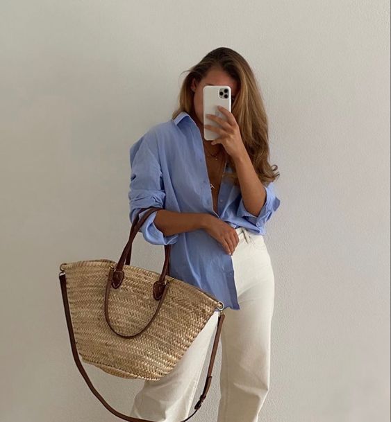 Button Down Outfit | How to Style the Coastal Grandmother Trend