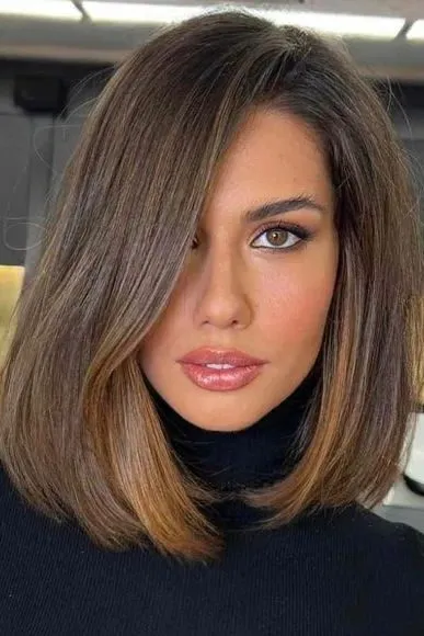 Sleek Bob with Side Part | Medium Length Hairstyles For Women Over 40