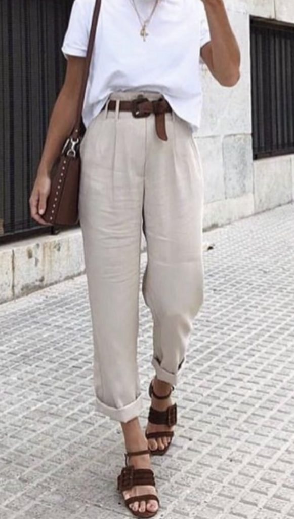 Linen Trousers and white shirt