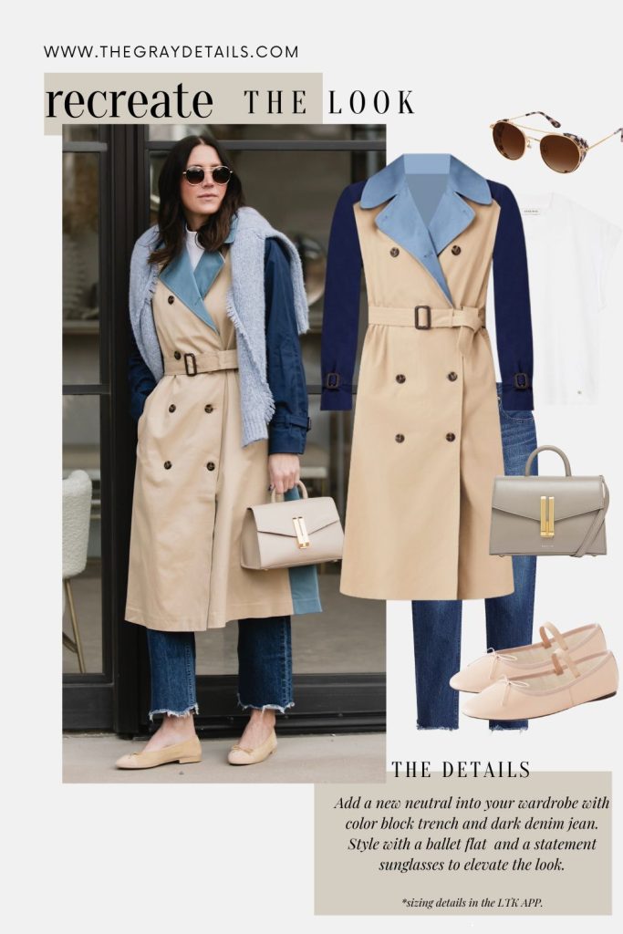 Blue Jeans and Trench Coat Outfit | Spring Neutral Outfits