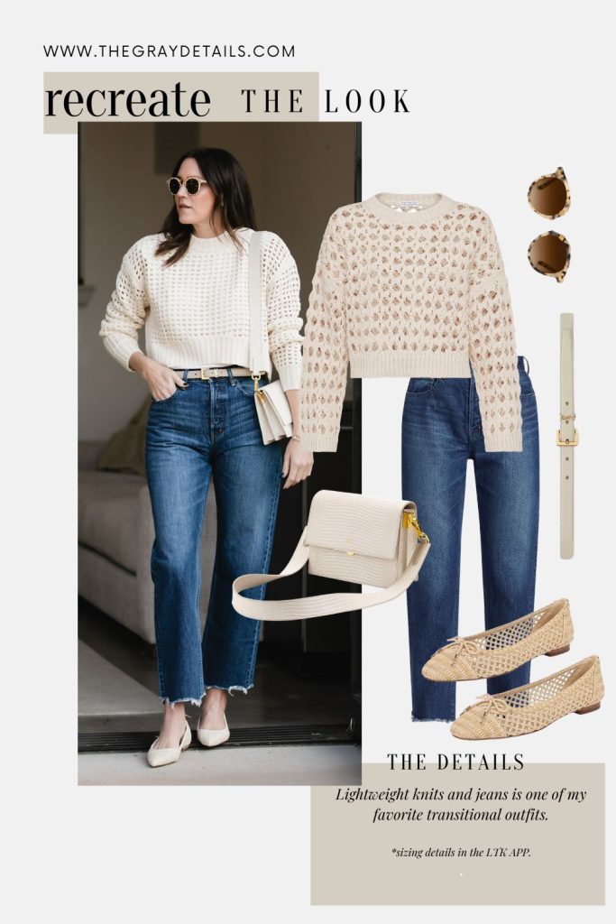 Knit Sweater and Jeans Outfit Idea
