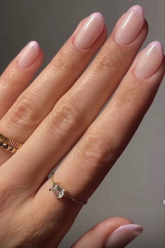 light pink french tip nails | Spring French Tip Nails