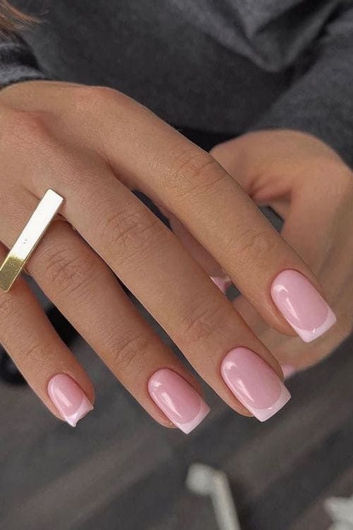 light pink french tip nails | Spring French Tip Nails