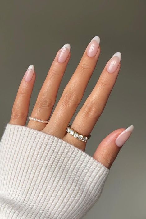 classic white french tip nails