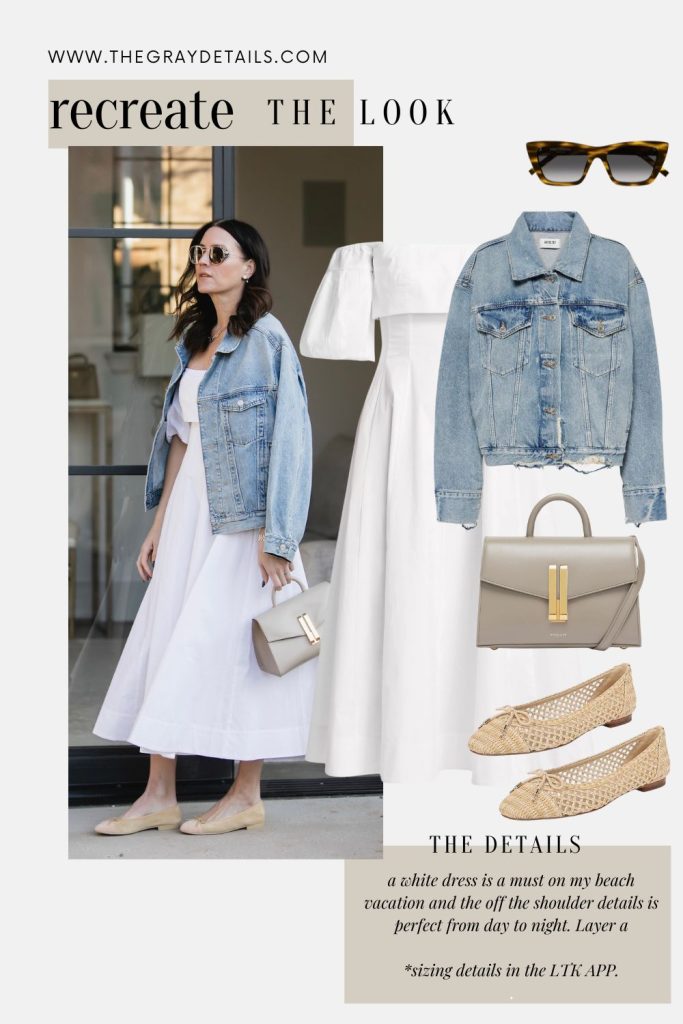 White Dress and Jean Jacket Outfit