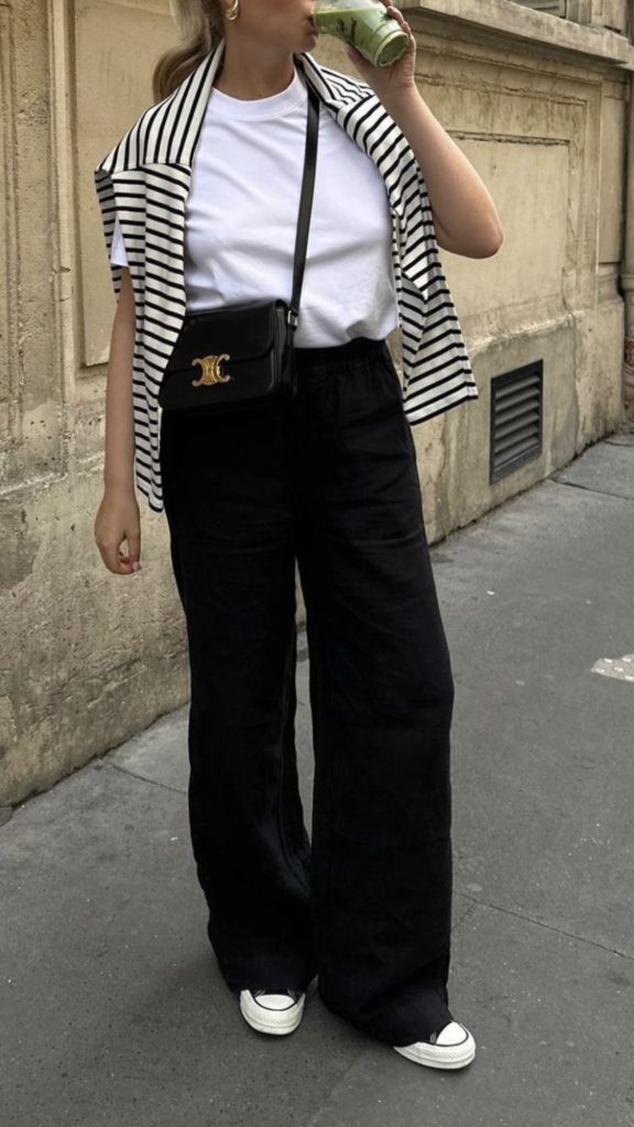 Black Trousers Outfit | Chic travel outfits