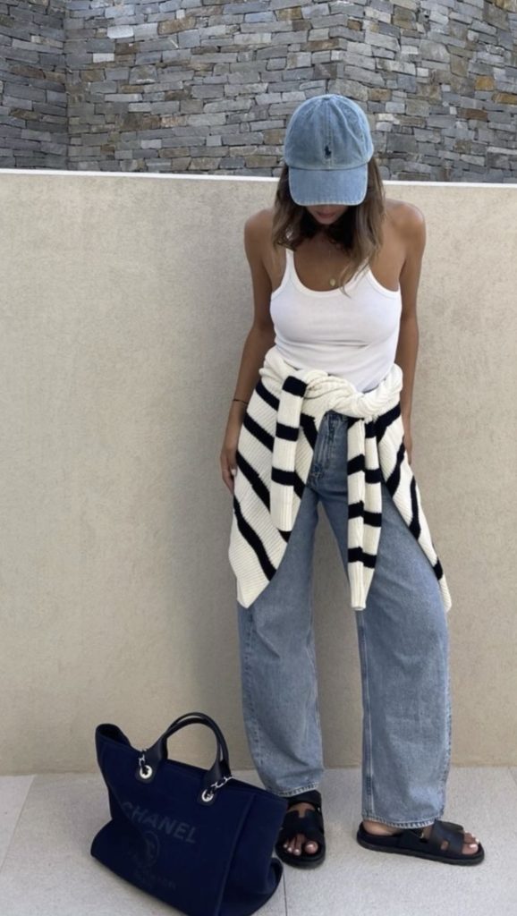 tied sweater on waist