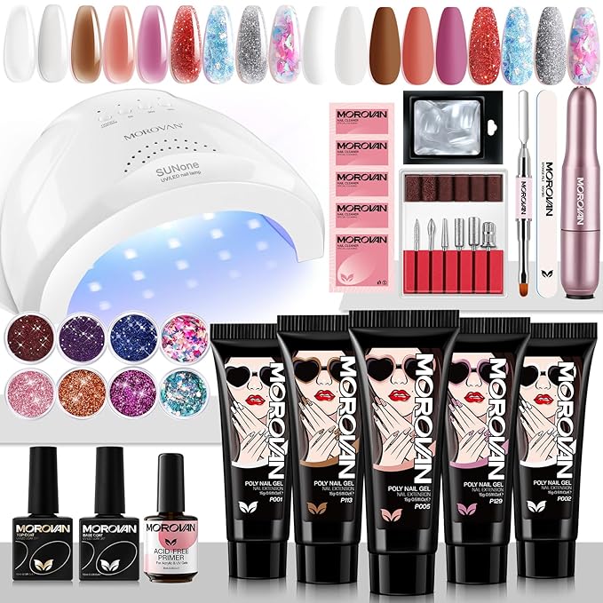Morovan Poly Gel Nail Kit | Best At Home Gel Nail Kits