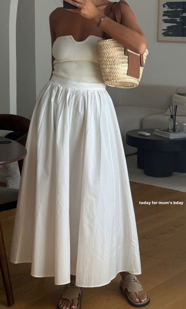White Skirt June outfit idea