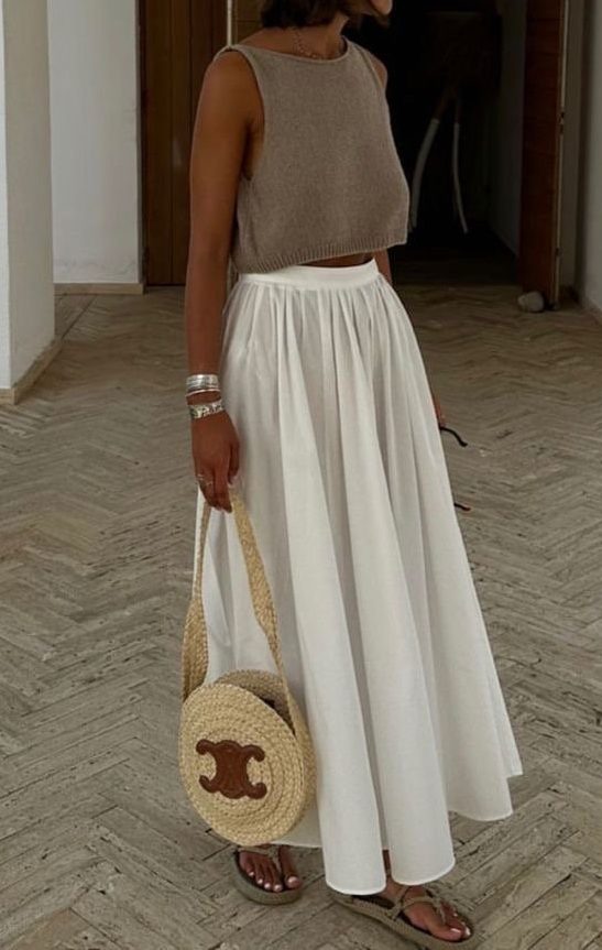 White Skirt June outfit