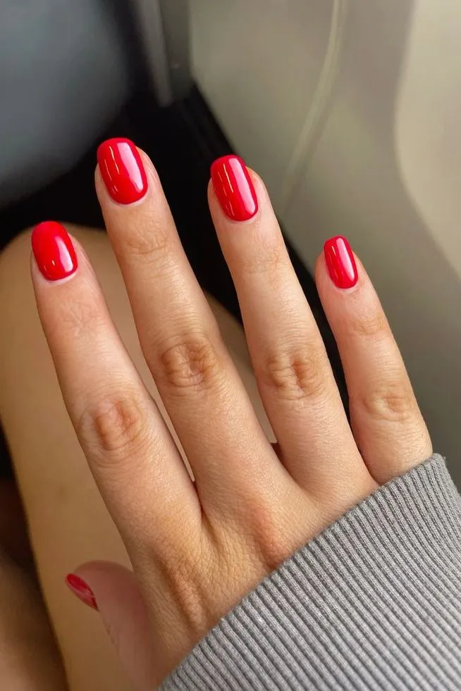 cherry red nails