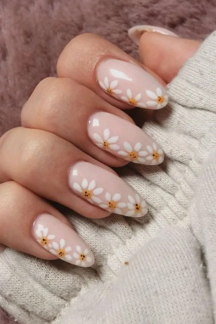 Classy Floral nail art