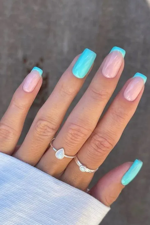 aqua blue nails | Chic June Nail ideas