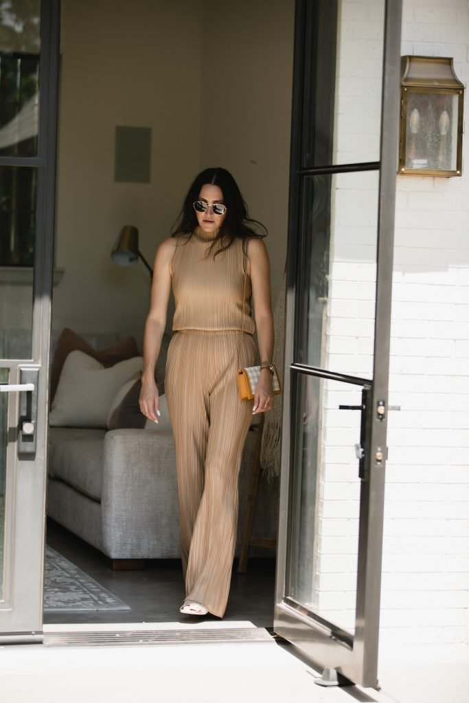 metallic matching top and pant
