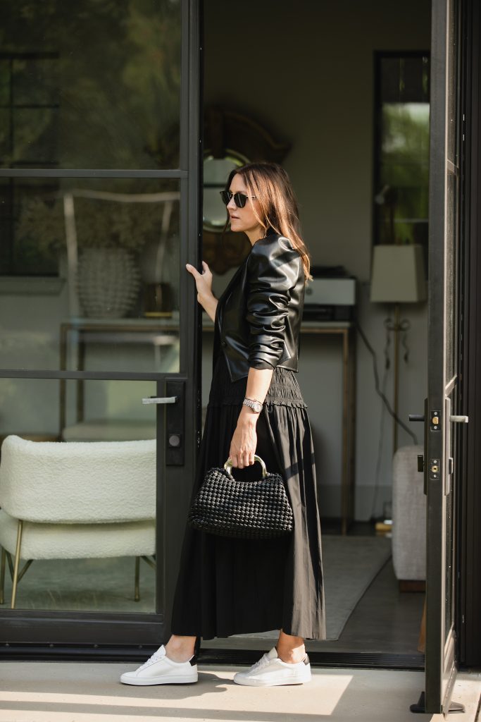dress and sneakers spring date night outfits