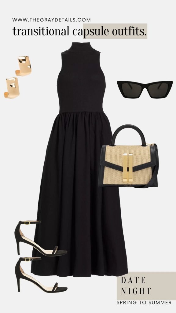 Date Night Black Maxi Dress Outfit