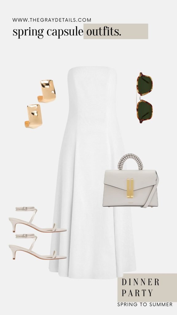 Dinner Party White Maxi Dress Outfit