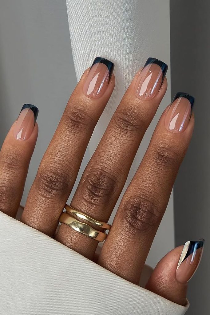 Glazed short square french tips