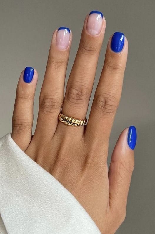 Bright blue summer nails