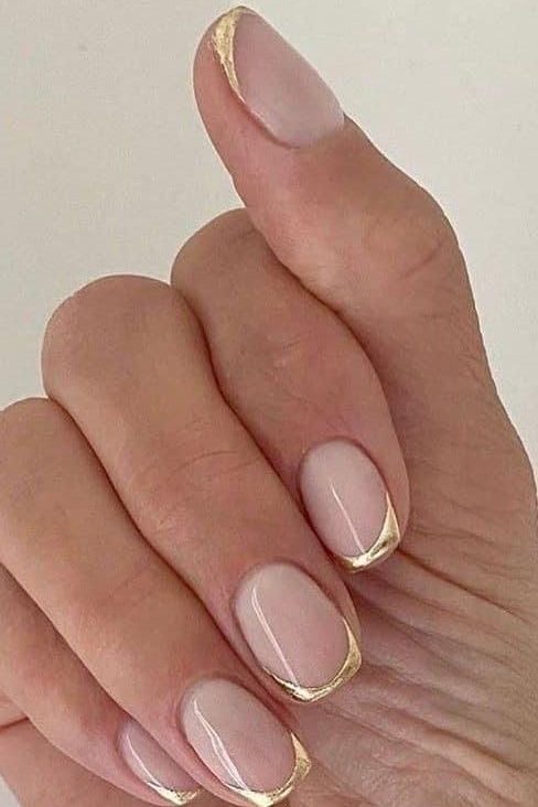 gold short french tips