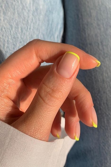 micro short square french tips