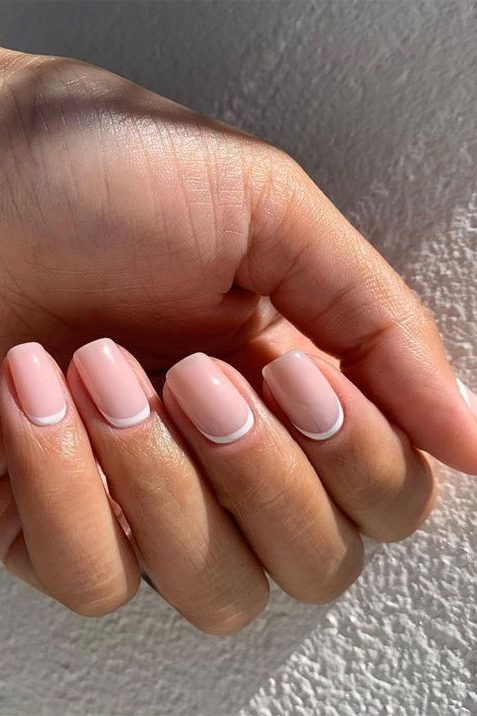 reverse short french tip Nails