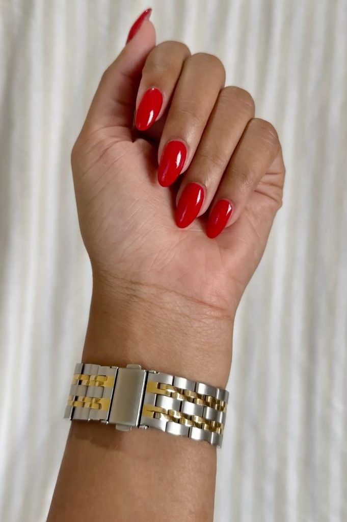 almond cherry red summer Nails
