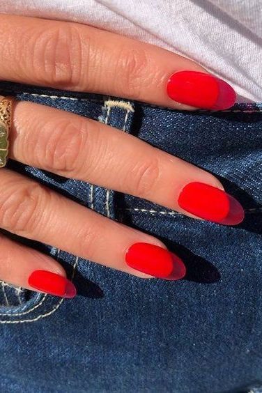 jelly red Nail inspo