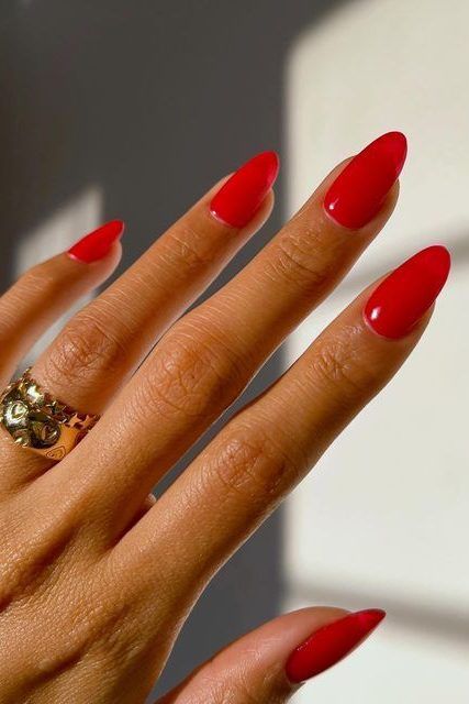 jelly red Nails