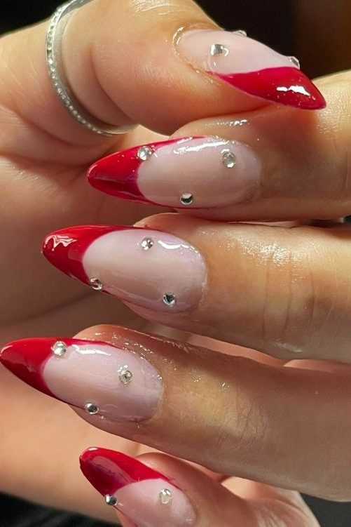 Embellished Red Nail art