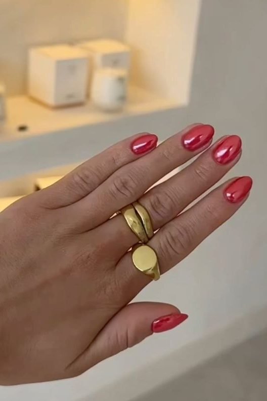 glazed red Nail ideas