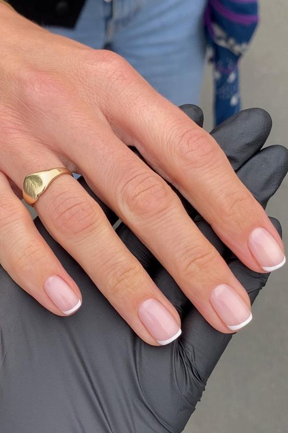 classic traditional french tip Nails