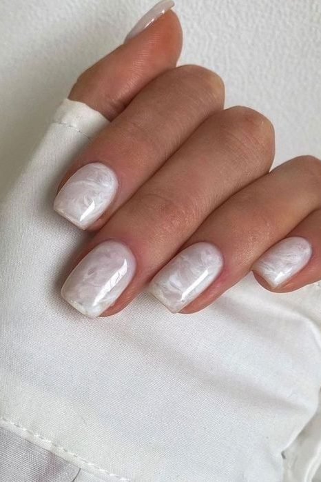 white marble nails