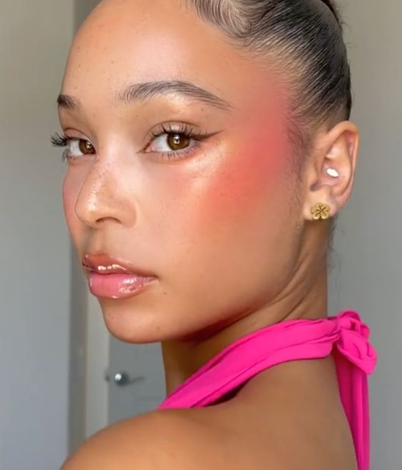 Sunset Blush Makeup