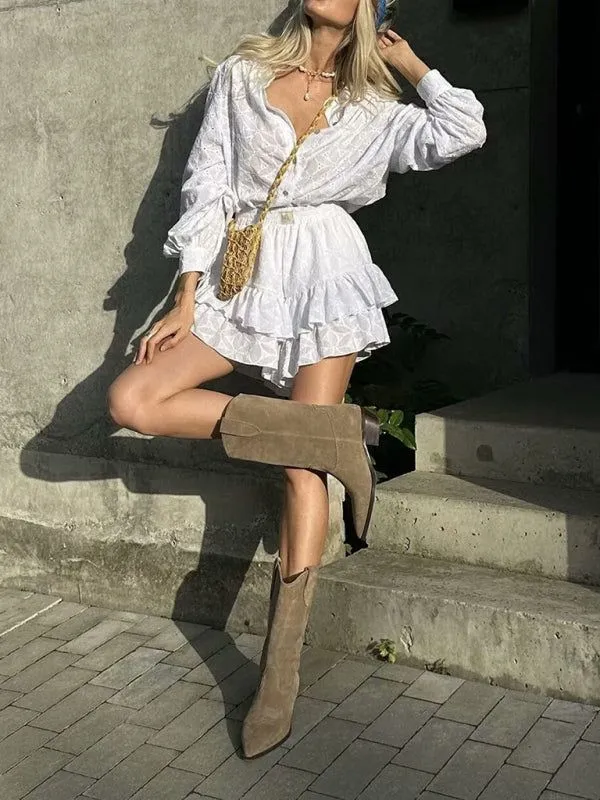 flowy mini dress and cowboy boots outfit idea | What to Wear to a Summer Concert